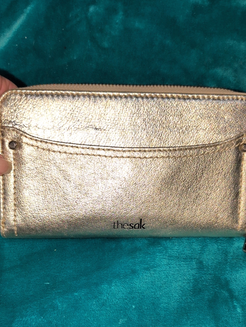 The Sak Metallic Gold Leather Zip Wallet